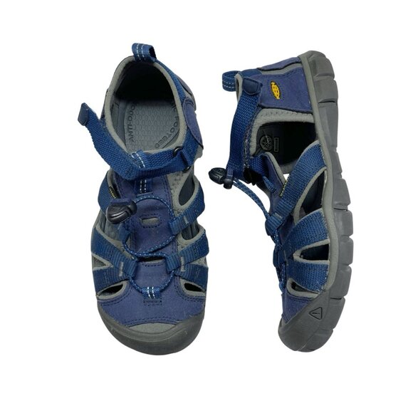 Keen Big Kids' 3 Seacamp II CNX Waterproof Hiking / Summer Sandals Blue - Picture 1 of 8
